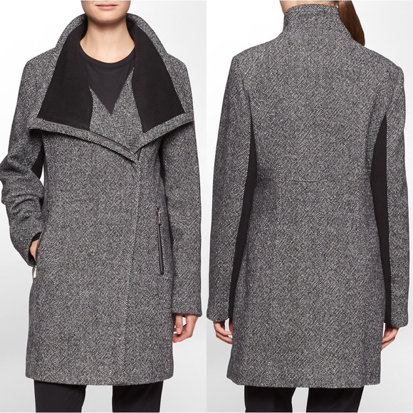 Calvin Klein Jackets & Blazers - Calvin Klein | Asymmetrical Zip Wool Blend Coat